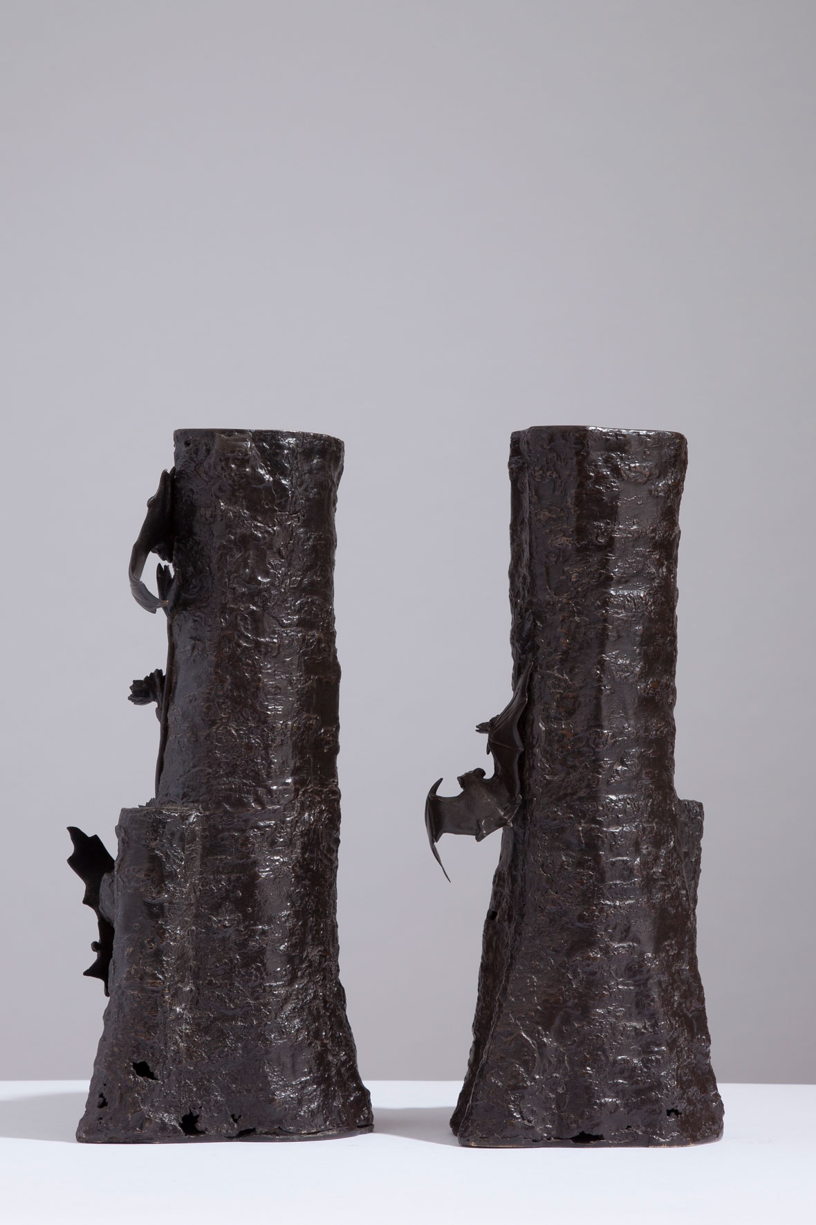 Pair of Bat Vases